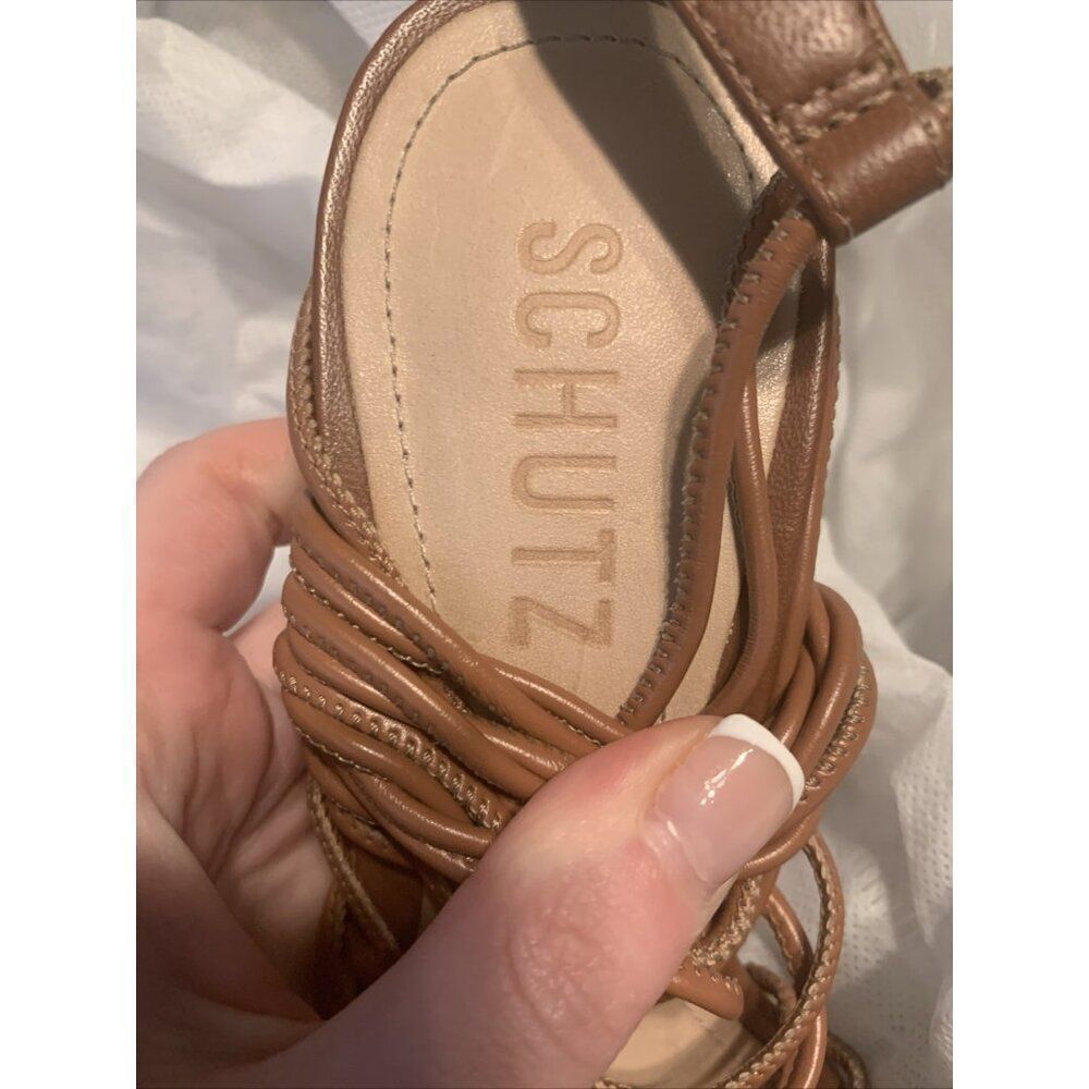Schutz Authentic Solid Brown Gladiator High Heel … - image 7